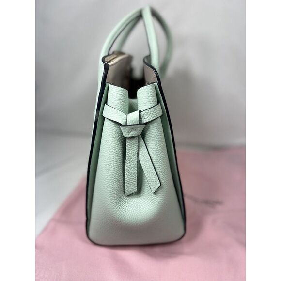 New Kate Spade Knott Pebble Leather Large Satchel Chrystal Blue / Dust bag - Picture 7 of 16